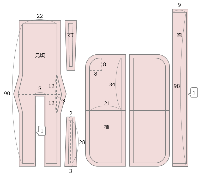 無料型紙 子供服ベビーワンピースドレスの作り方ヘルカハンドメイド