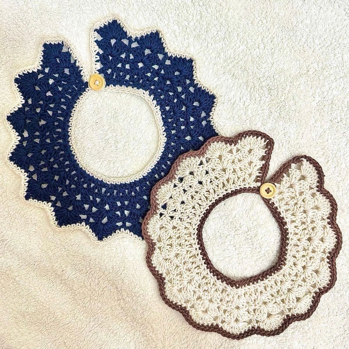 ♡100 レース編みの付け襟スタイ - N.E.crochetminne byGMOペパボ 国内最大級のハンドメイド・手作り通販サイト