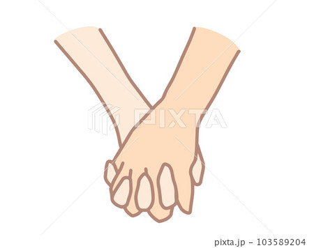 手を繋いで歩くカップルの後ろ姿のイラスト素材73127369- PIXTA