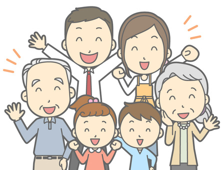 家族の棒人間イラストのフリー素材イラストイメージ