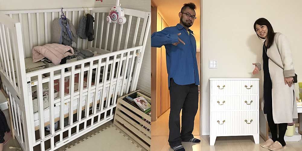 出産祝いのベビーベッド、捨てられない 面影残してチェストにリメイク！製作ストーリー家具のリメイクオーダーメイド＆リメイク＆オリジナル家具の工房ROOTS FACTORY ルーツファクトリー 東京・大阪