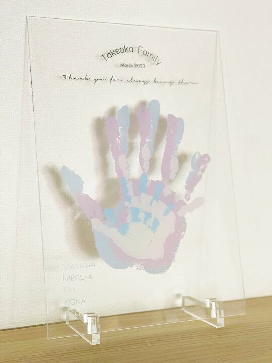 オーダーメイド 仲良しファミリー手形パネル