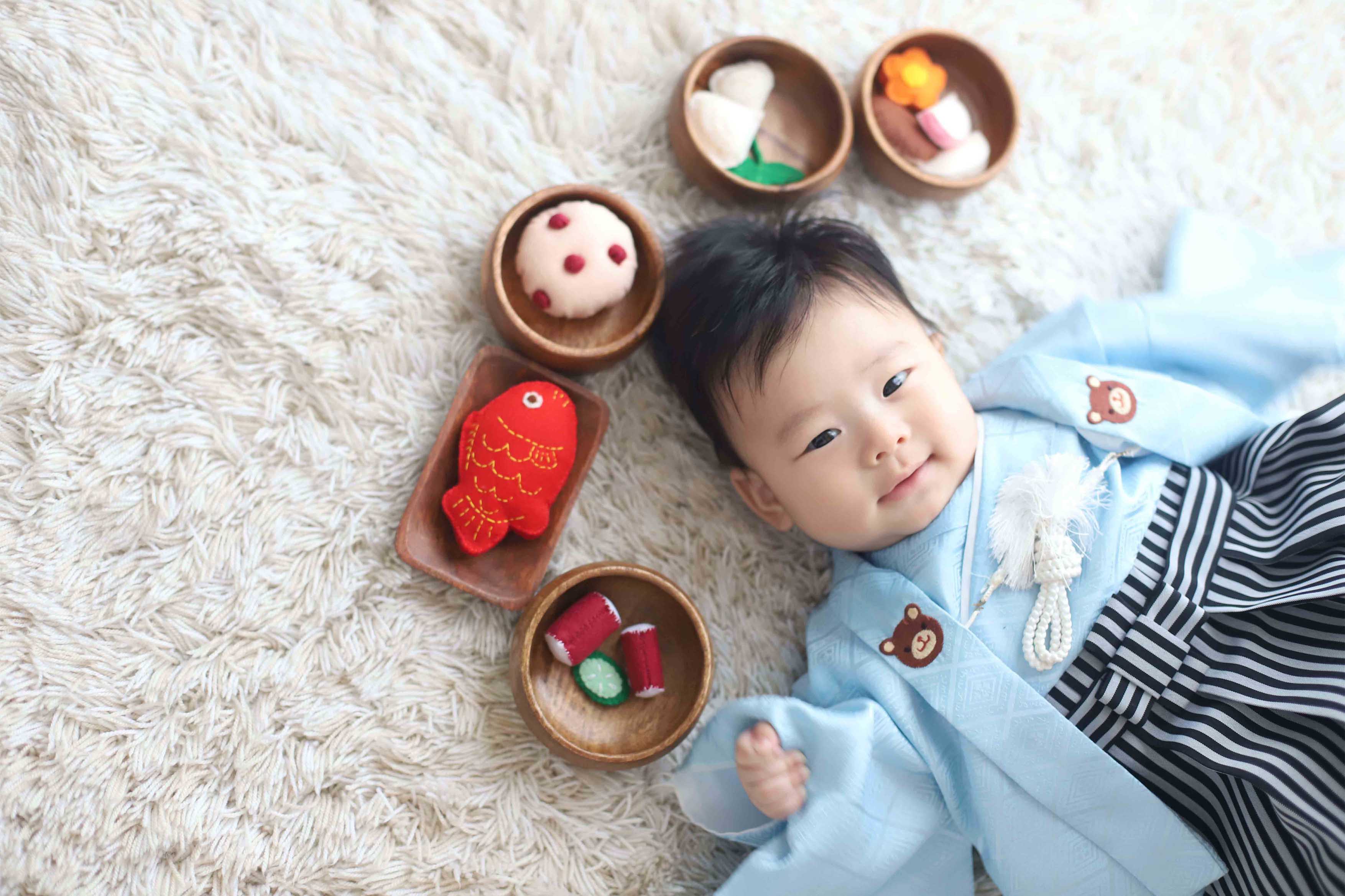 おしゃれでおすすめの百日祝い・お食い初め撮影のフォトギャラリースタジオマリオスタジオマリオ