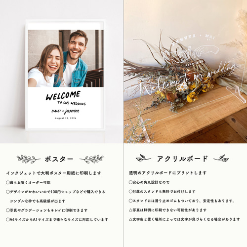 特大ウェルカムボード 文字入れます 結婚式のウェルカムボードに使える♡おすすめの