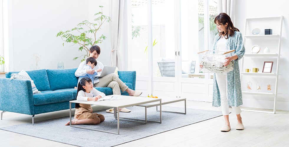 家族が憩うロースタイルリビングがある家ダイワハウスの建築事例・建築実例注文住宅ダイワハウス