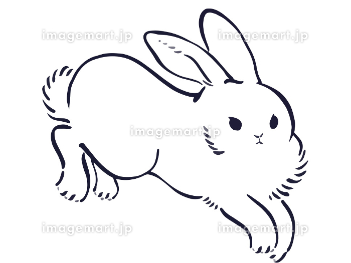 うさぎ筆文字絵年賀状2023イラスト