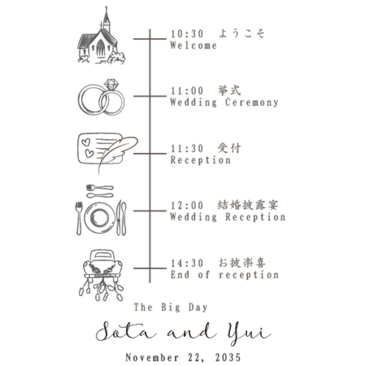 手作り 招待状と一緒に♪ウェディングタイムラインを作ろう！ – ペーパーアイテムラピスラズリ