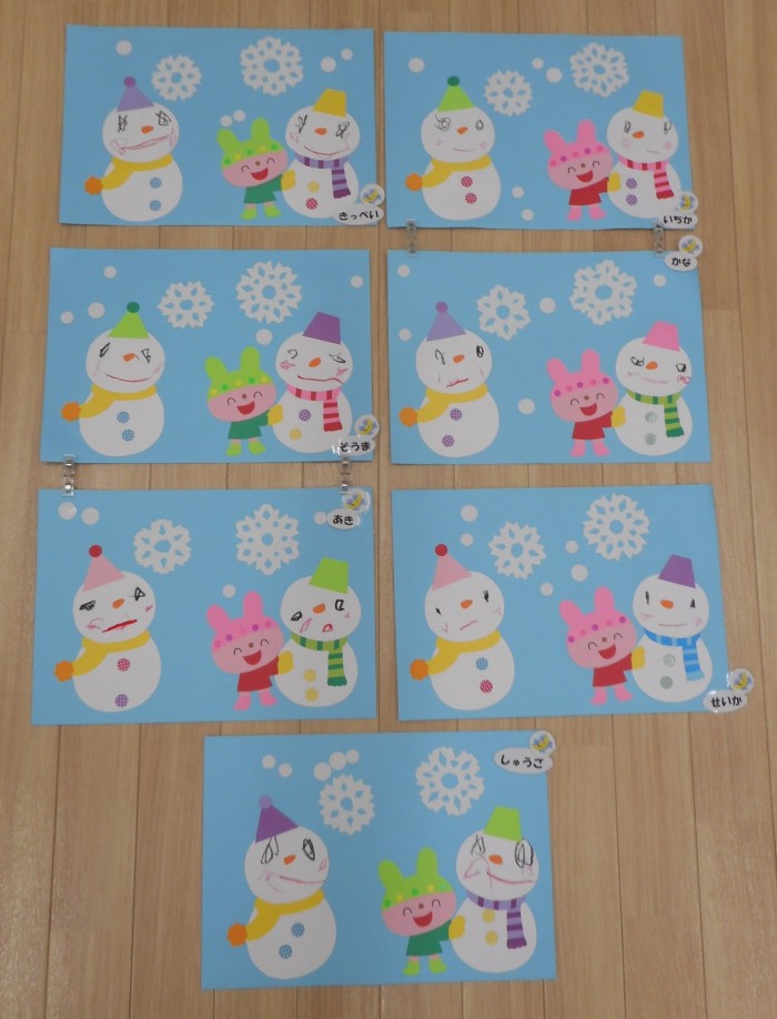 製作『ゆきだるま』⛄❄ – 聖徳大学附属浦安幼稚園