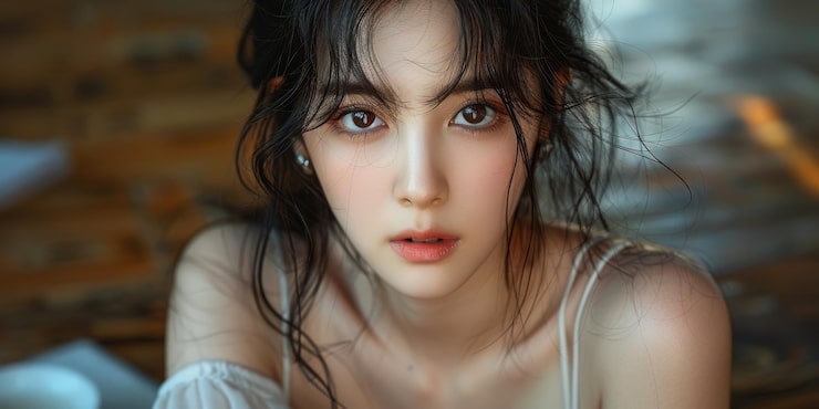 優しい日差しを浴び花に囲まれて目を閉じている美しい女性のイラスト素材113130075- PIXTA