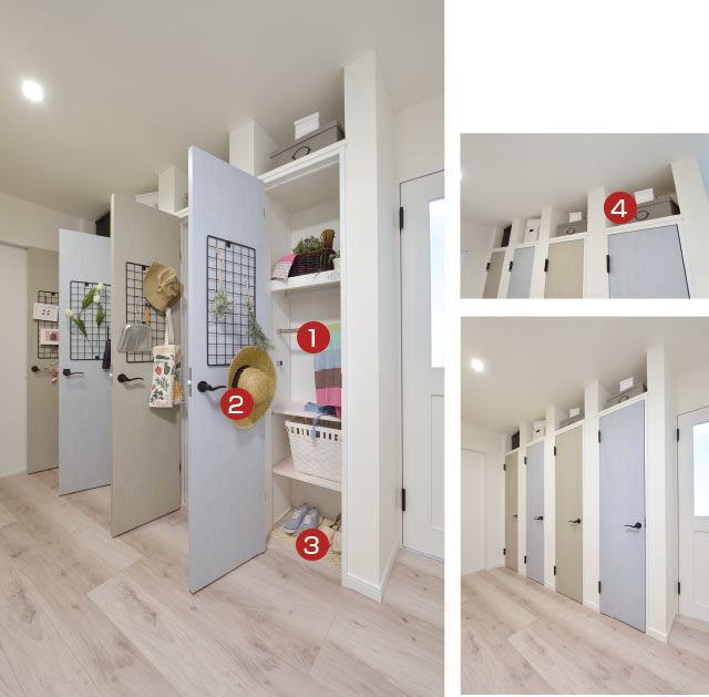 家族ロッカーのある家 OKAMURA工房京都で建てる 木のぬくもりを感じる注文住宅