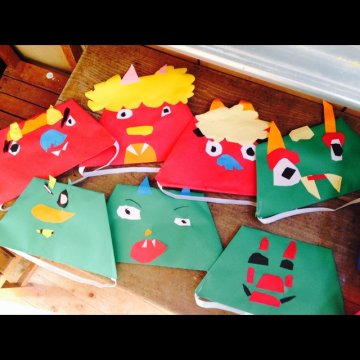 鬼のお面👹5セット - NOMKIGALLERYminne byGMOペパボ 国内最大級のハンドメイド・手作り通販サイト