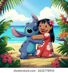 スティッチとエンジェルハートの水彩画 PNG、クリップアート画像、虹の美的センス、PNG かわいいスティッチ画像 - Etsy 日本