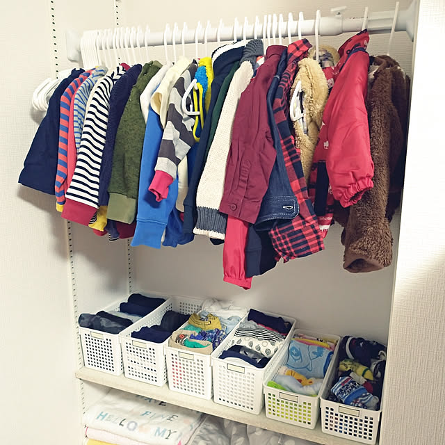 セリア購入品 100均で洋服をスッキリ立てて収納！かわいいラベルシール！ 子供でも使いやすい 整理収納仕切りケース Seria Haul