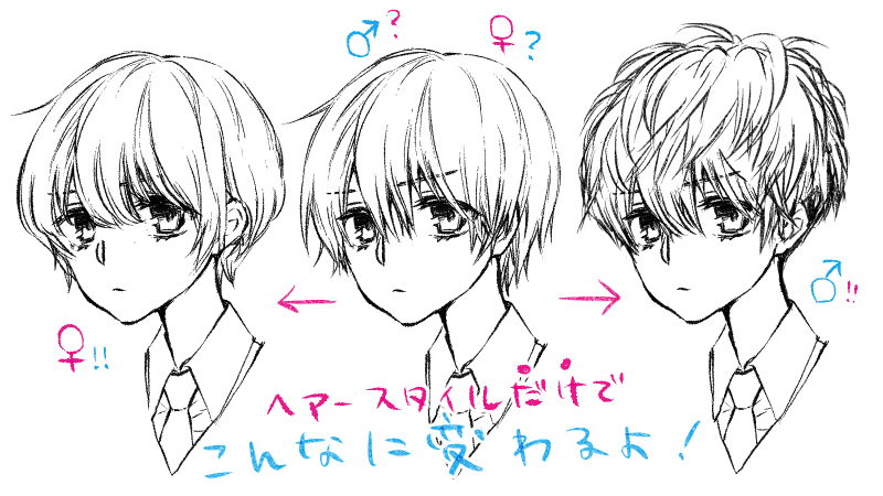 厚塗り風 男性キャラ髪・ショートヘアの描き方＆塗り方 髪メイキング- KAKETA