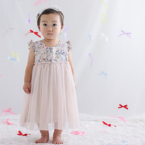 無料型紙・作り方 子供用フリル袖ワンピース