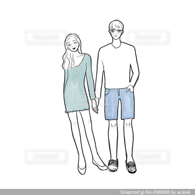 恋人つなぎを描いたイラスト特集