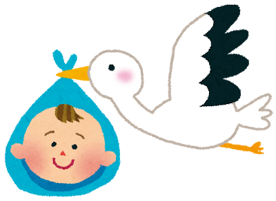 Storks お母さんと赤ちゃんのために赤ちゃんを運ぶコウノトリイラスト - No: 23823949無料イラスト・フリー素材なら「イラスト AC」