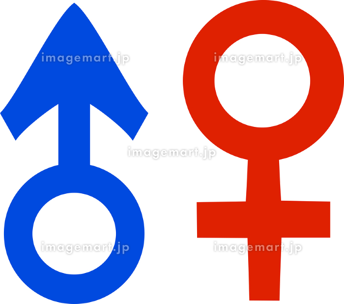 性別記号。性的指向のアウトラインサイン。男性と女性のマークを設定するPremiumベクトル素材