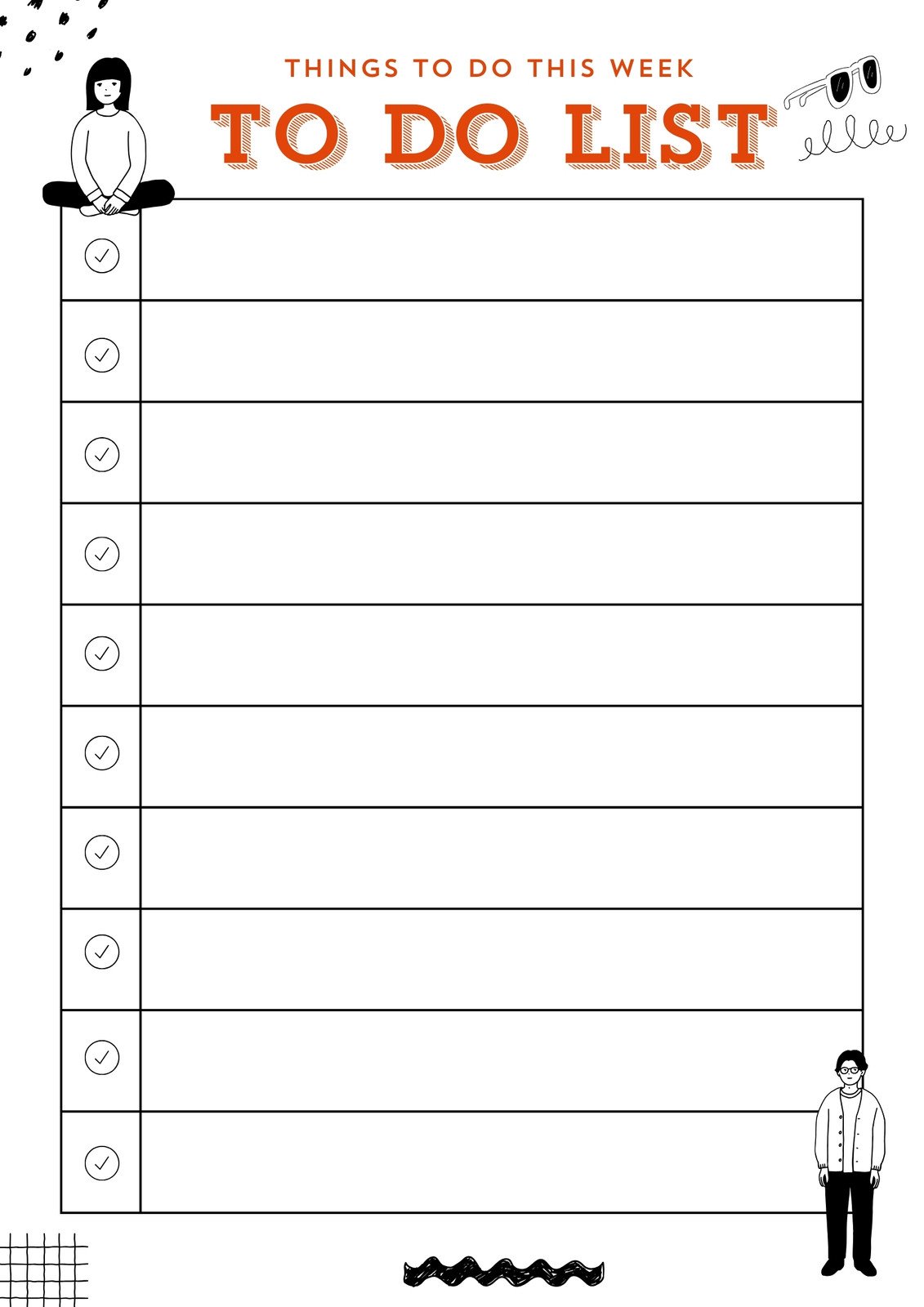 子供のやることリストイラストテンプレート素材PSDダウンロード