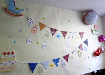 壁面飾り76 誕生日表 動物とお花の誕生表♪ 保育 壁面装飾