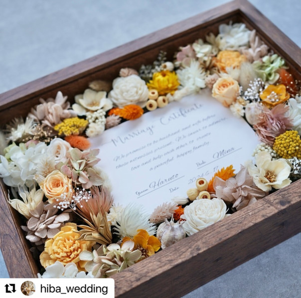 結婚証明書 フラワーボックス ⑤サマーブルー