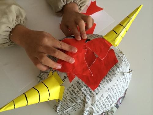 鬼のお面製作 アイリス組・4歳児