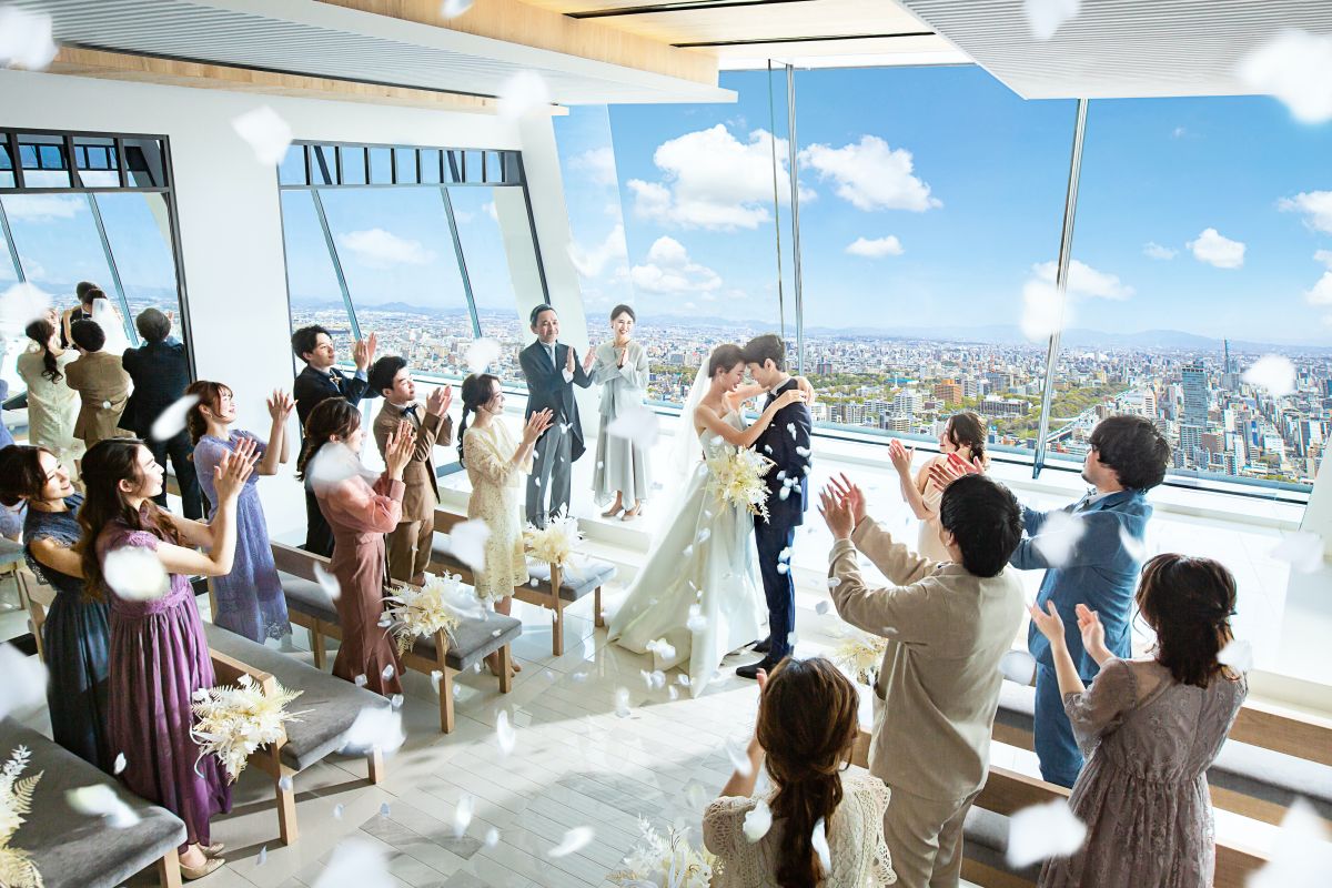 天空の結婚式」挙式会場は40階にあり、名古屋の景観が一望できる会場でした。 口コミ・評判LUCENT Mariage Tower ルーセントマリアージュ タワー営業終了ウエディングパーク