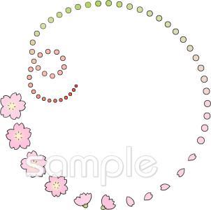 桜の丸型フレーム枠無料フリーイラスト - イラストストック