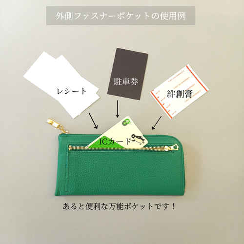 部材 長財布の中身(牛革)(約)幅21×マチ2×高さ10cm(約)160g内装＝札入れ×2・ファスナー式小銭入れ×1・カードポケット×4・フリーポケット×1  | 手作り部材,部材,その他の部材