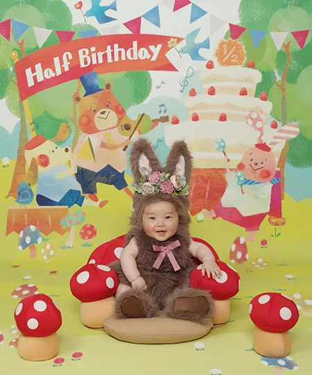 ハーフバースデーにおすすめの衣装は？写真映えする格上げ小物もチェック！こども写真館スタジオアリス写真スタジオ・フォトスタジオ