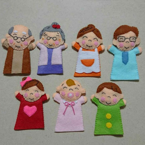 おはなしゆびさん 親子 指人形セット ひらひらエプロン フエルト