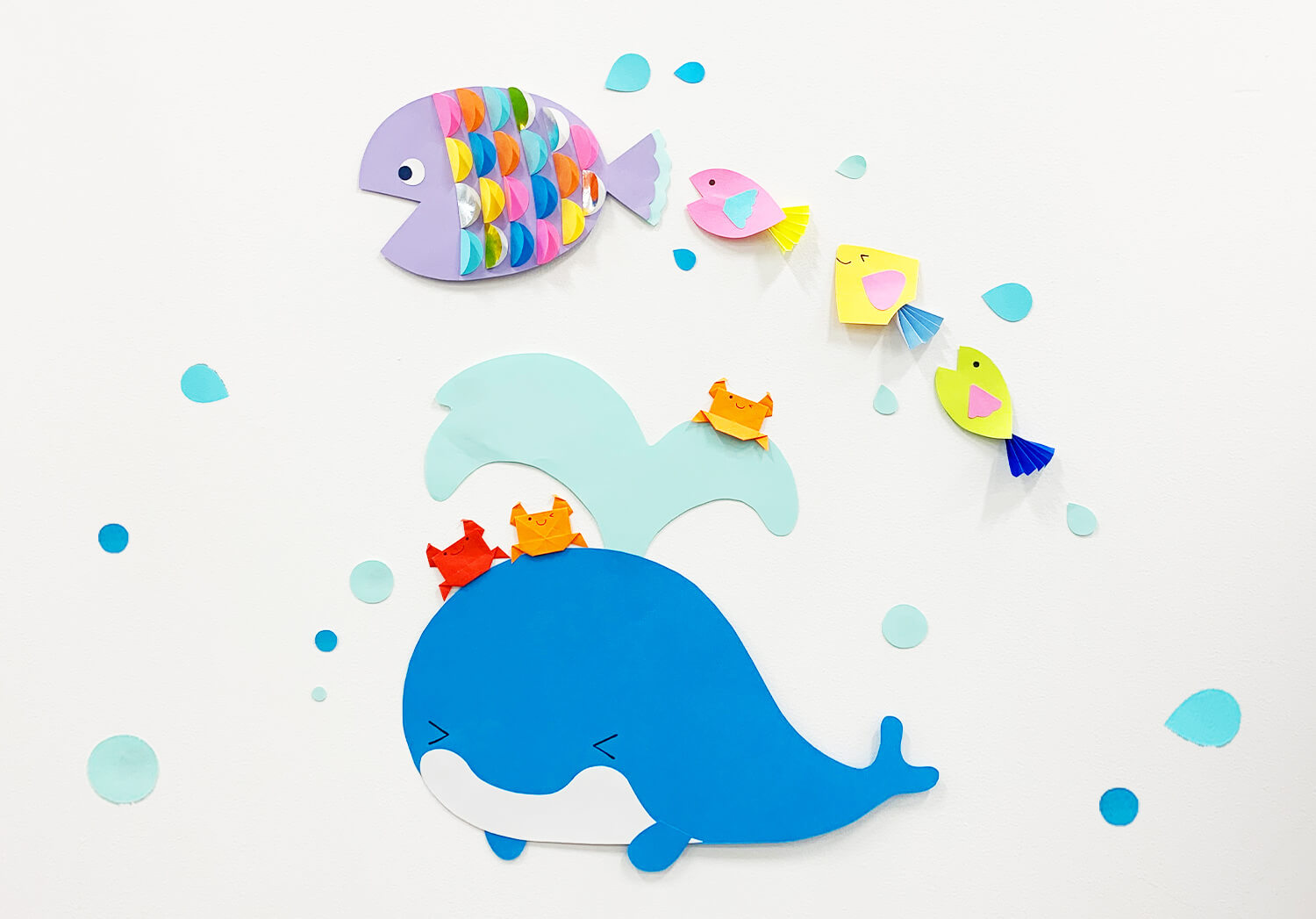 製作キット保育壁面夏壁面飾り夏保育壁面手形壁面かめクラフト