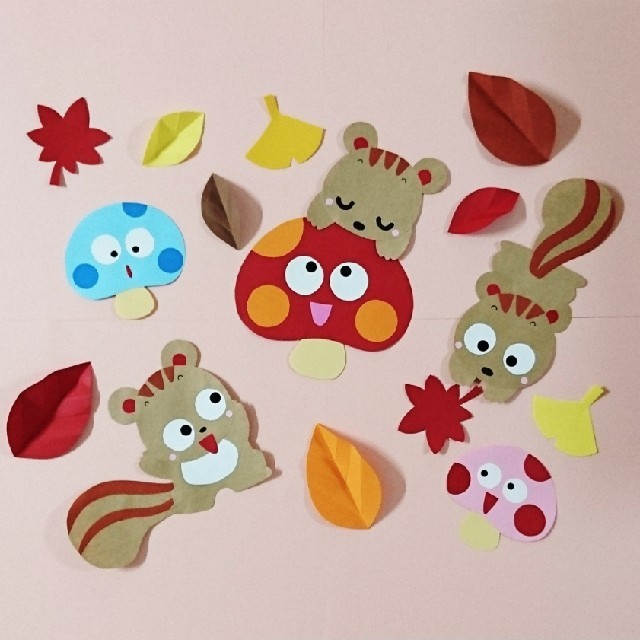♡秋リス壁面♡
