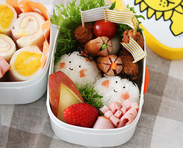 お弁当のおかず 可愛く^ ^ ハム&チーズ♪