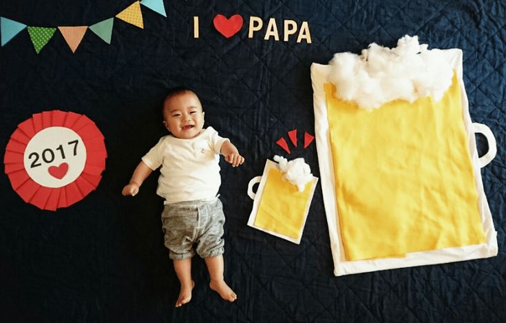 父の日に赤ちゃんの手形入りグラスの贈り物ガラスアートギフト アトリエピジョン -atelier pigeon