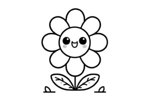 チューリップ・ちゅーりっぷ 主線・黒はるのはな こどものぬりえ ぬりえプリント