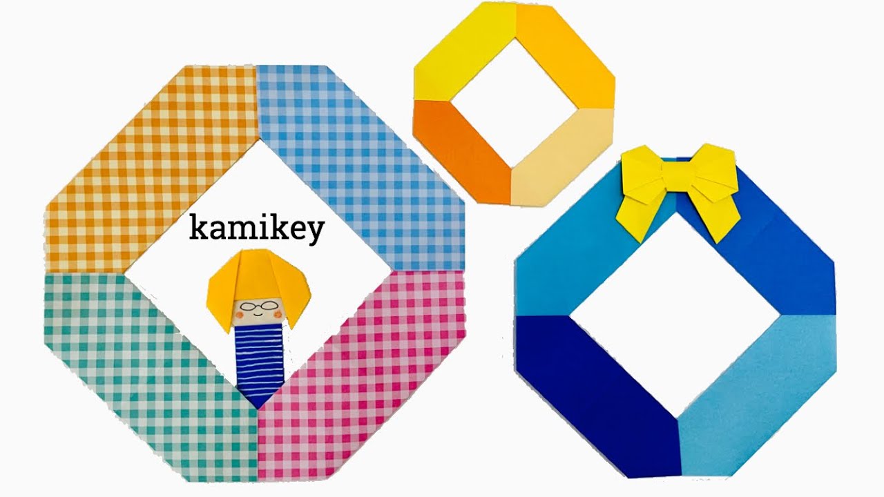 折り紙 六角リース Origami Hexagonal Wreath カミキィ kamikey- YouTube