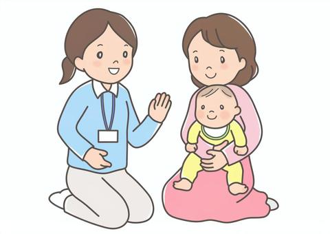 子育てを支援するサポーターたち モノクロセットのイラスト素材255451598- イメージマート