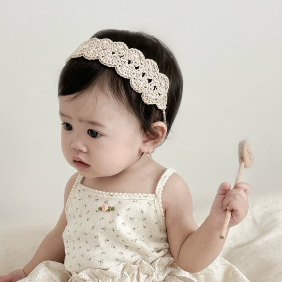 レースヘアバンド *レース *ベビーヘアバンド *プレゼント *リンクコーデ *かぎ針編み *ベビーヘアアクセサリー ヘアバンド・ターバン LeLien 通販 17492310Creema クリーマ