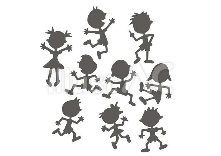 子供たちのシルエットのイラスト素材・ベクター Image 37042564
