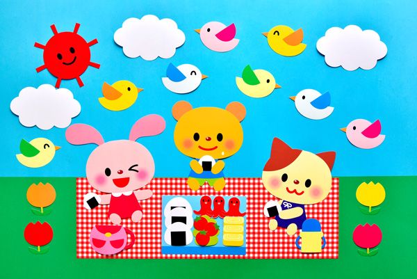 10月の壁面「みんなで応援！運動会」保育士ワーカ