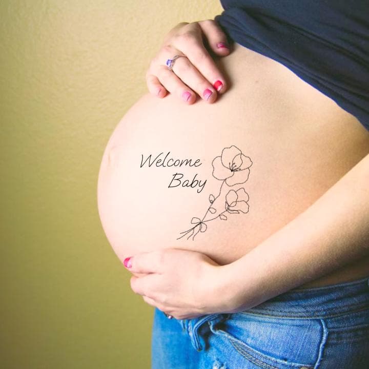 シンプル赤ちゃん マタニティフォト マタニティシール マタニティペイントシール シール マタニティフォトシール ブランド おしゃれ シンプルモノトーンHappyTyam-88yuz88 マタニティフォト マタニティペイントシール マタニティシール