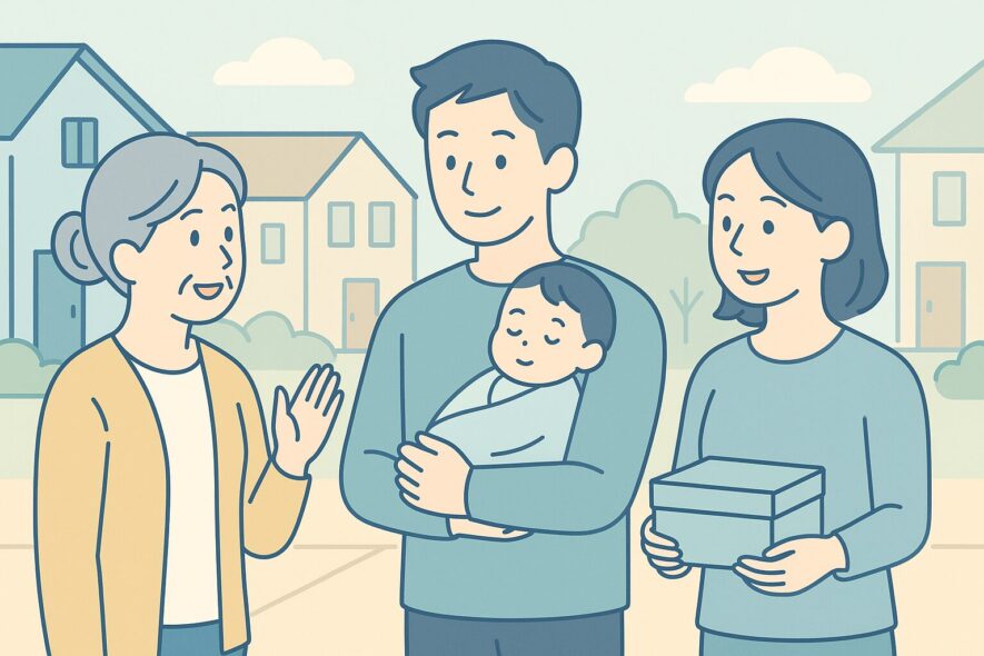 お祝い状・祝賀状 出産 ビジネス文例１枚～即日印刷プリントメイト