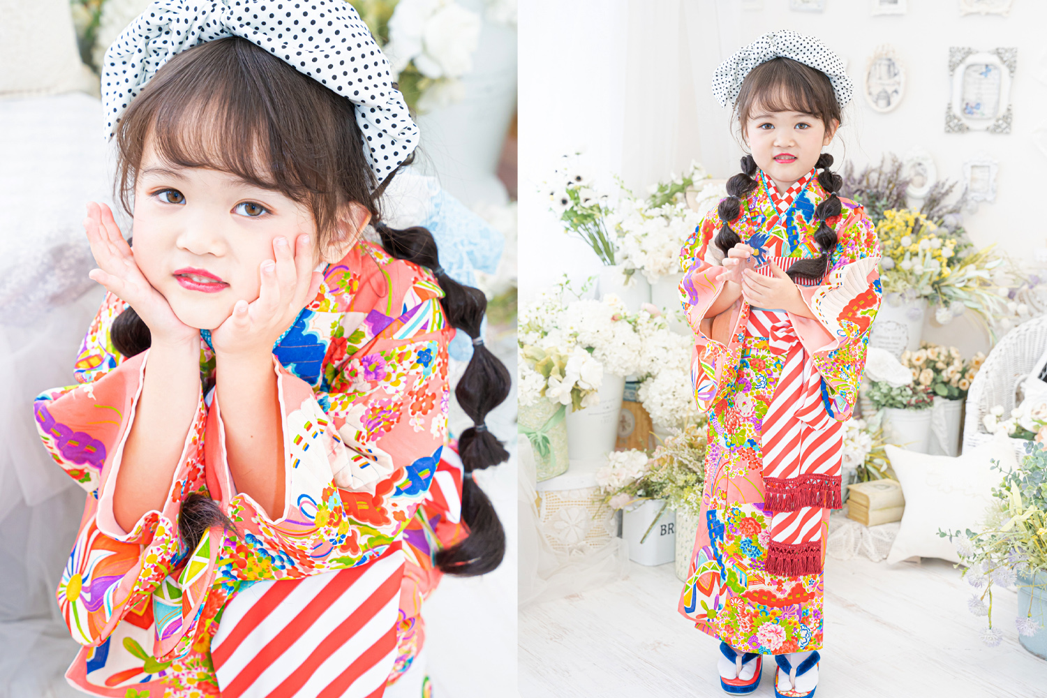 7歳女の子の七五三におすすめの髪型 編み下ろしツインポニーコラム 武蔵野創寫舘