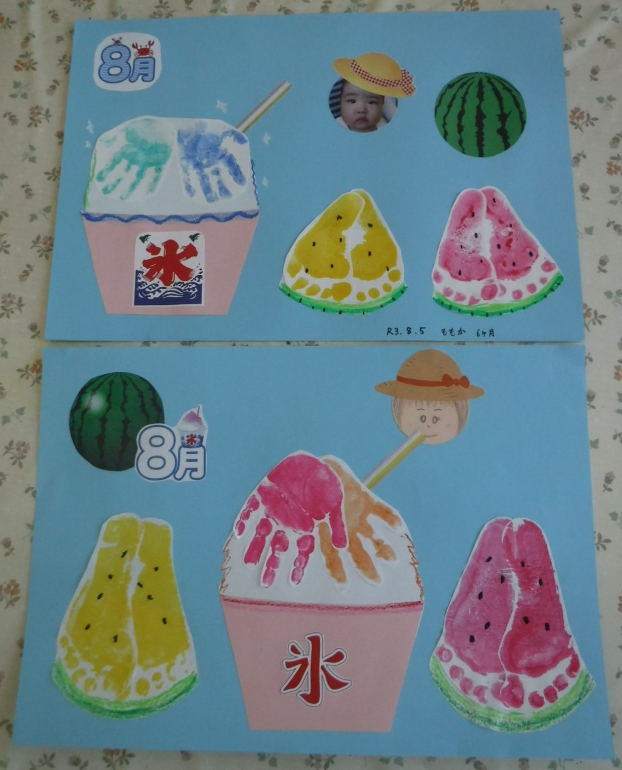 1歳児さんの夏の製作は『花火』🎆✨ トイレットペーパーの芯をつかったスタンプで 花火を表現しましたよ🍉「ポンポン♪」とリズムよくスタンプを押す子どもたち😊👏 真剣な表情も可愛らしいですね🧡夏の製作花火の製作1歳児製作サンライズキッズサンライズ