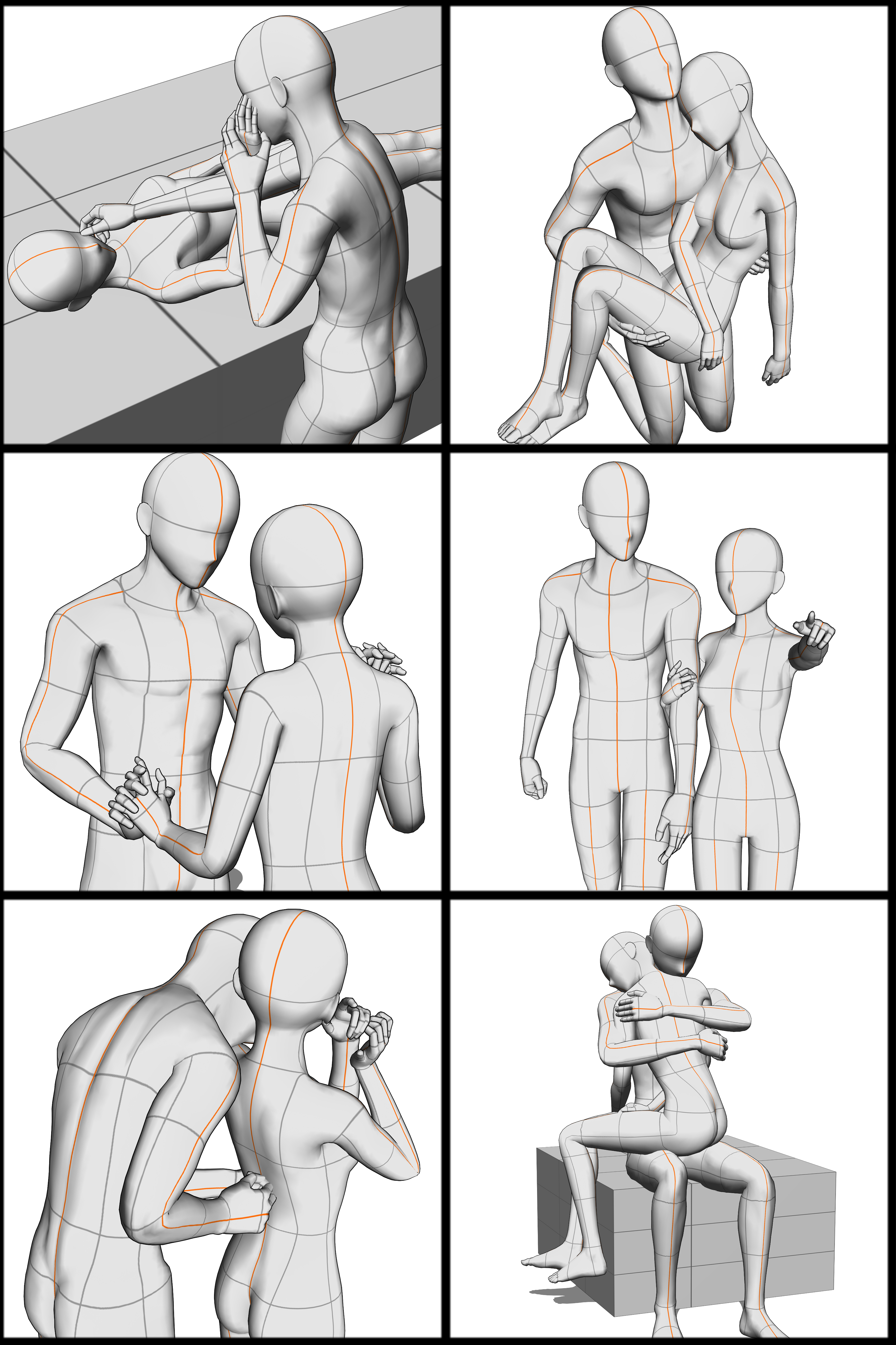 女の子ふたりポーズ50種 - 棚卸し - BOOTH