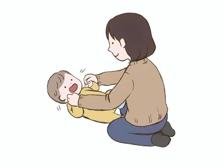 手を合わせて遊ぶママと赤ちゃんのイラスト素材78795087- PIXTA
