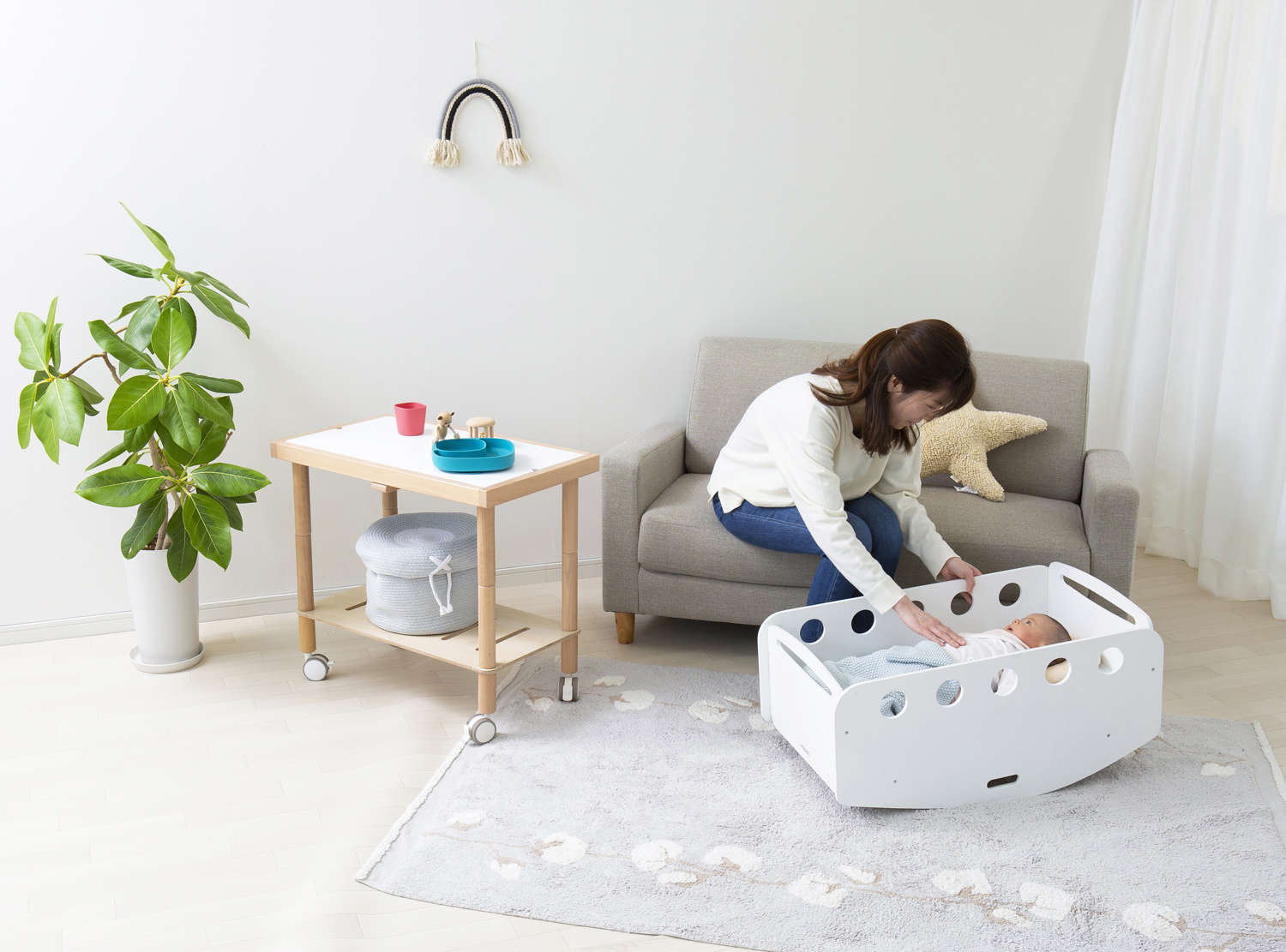ヤトミ リビングベッド 2in1 BABY crib 折り畳み ミニベッド 持ち運び ベビー ゆりかご : 赤ちゃんデパート - 通販 -Yahoo!ショッピング