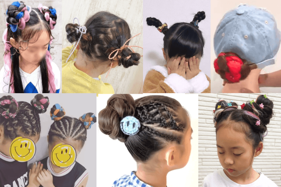 キッズダンサーちゃんの髪型まとめ🫶🏼,コーンロウ ブレイズ キッズダンス ヘアセット cornrows