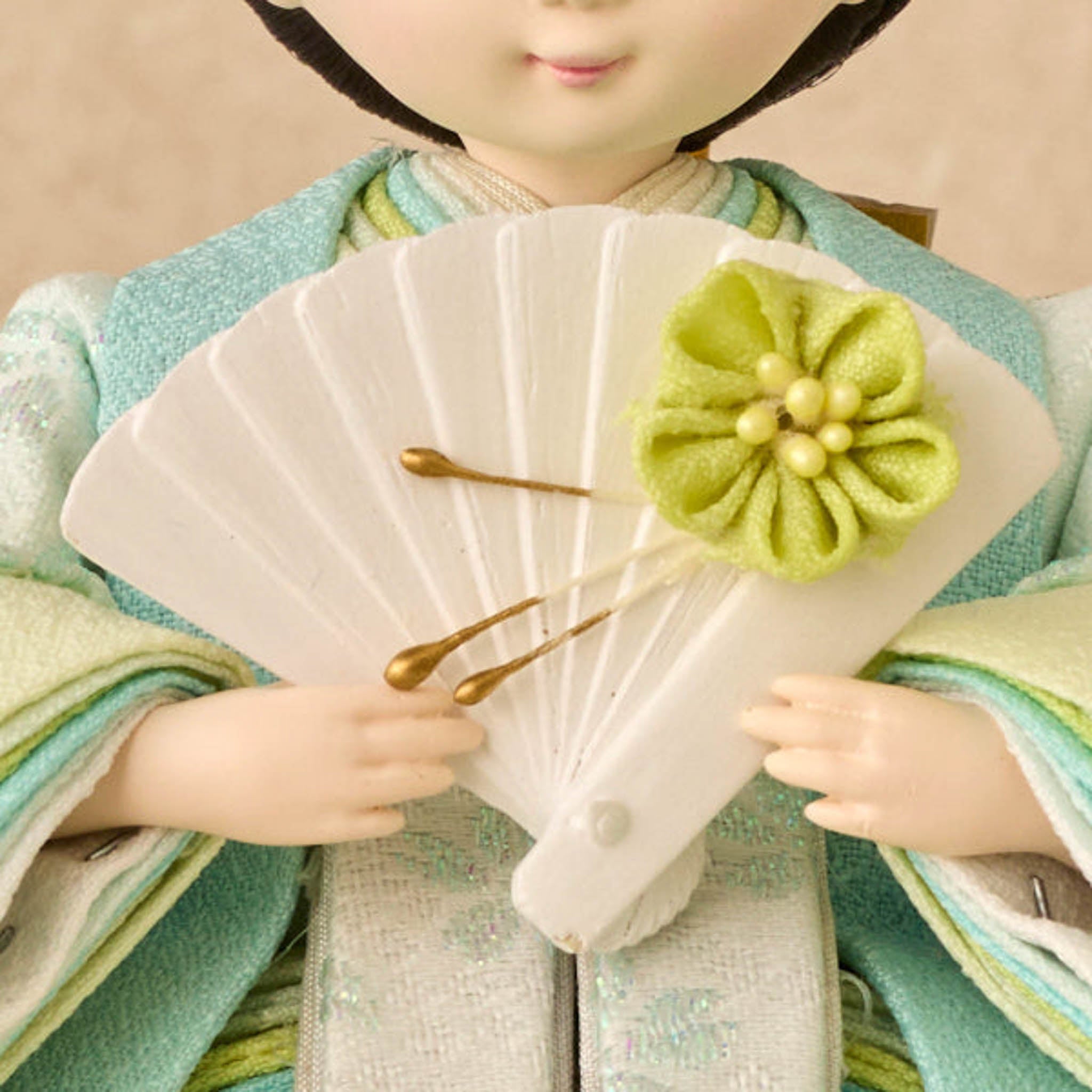 ひな人形扇子 桜岡野人形小道具